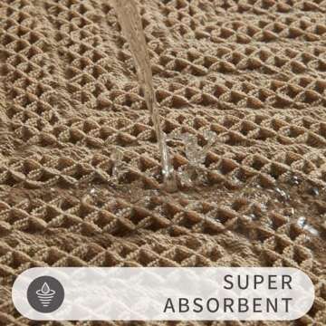BULULOM Bathroom Rugs Super Absorbent Boho Bath Mats Non Slip Washable Rugs for Bathroom Quick Dry Floor Mat, Ultra Soft Waffle Bath Mat,Brown,17"*24"