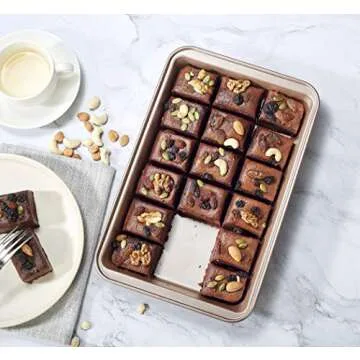 Non Stick Brownie Pan with Built-In Slicer for Perfect Brownies