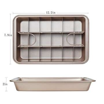 Non Stick Brownie Pan, With Partition, Chunked Brownie Pan, Slicing Solution Brownie Pan, Pan With Built-In Slicer