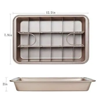 Non Stick Brownie Pan with Built-In Slicer for Perfect Brownies