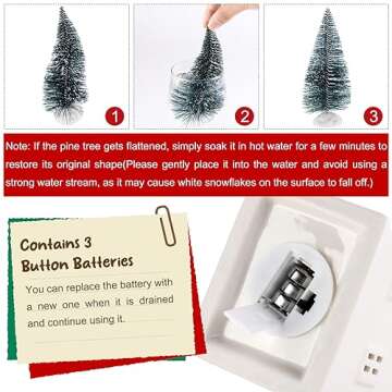 Fovths 39 Pieces LED Lighted Ceramic Winter Village Building Figurines and Accessories Desktop Ornament Set for Holiday Party Decor