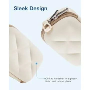 BAGSMART Digital Camera Case, Protective & Lightweight Camera Case with 2 Carrying Ways, Waterproof & Shockproof Small Camera Bag for Canon PowerShot/GoPro/Sony DSCW800/DSCW830 - Beige