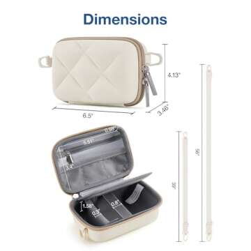 BAGSMART Digital Camera Case, Protective & Lightweight Camera Case with 2 Carrying Ways, Waterproof & Shockproof Small Camera Bag for Canon PowerShot/GoPro/Sony DSCW800/DSCW830 - Beige