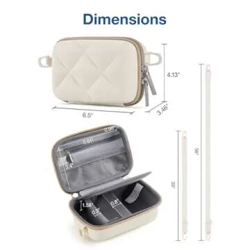 BAGSMART Digital Camera Case, Protective & Lightweight Camera Case with 2 Carrying Ways, Waterproof & Shockproof Small Camera Bag for Canon PowerShot/GoPro/Sony DSCW800/DSCW830 - Beige