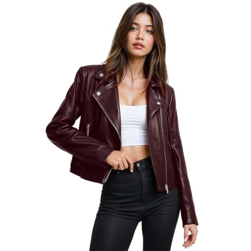 Olivia Miller Women's Faux Leather Moto Biker Jacket - Stylish & Comfortable
