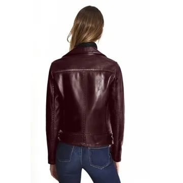 Women's Faux Leather Moto Biker Jacket Stylish Comfort