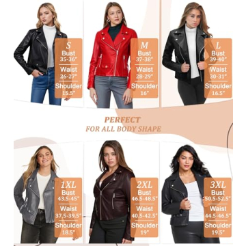 Women's Faux Leather Moto Biker Jacket Stylish Comfort