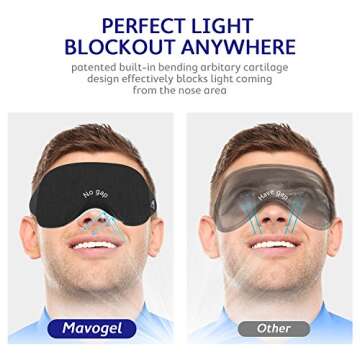 Mavogel Cotton Sleep Mask - Updated Design Light Blocking Sleep Mask, Soft and Comfortable Eye Blind...