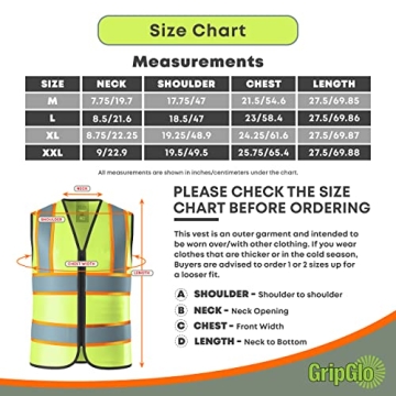 GripGlo High-Visibility Reflective Safety Vest for All Uses