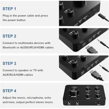 Wireless Karaoke Mixer with Dual Microphones & HDMI