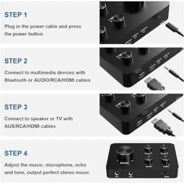 Wireless Karaoke Mixer with Dual Microphones & HDMI