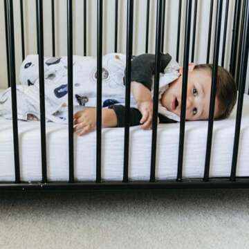 Little Unicorn Premium Crib Sheet | Breathable & Super-Soft Muslin Fabric (White)