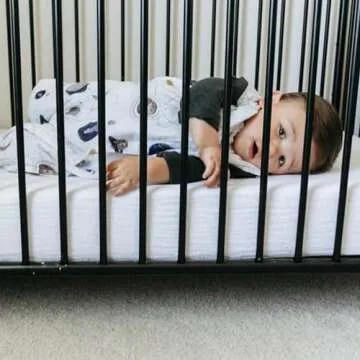 Little Unicorn Premium Crib Sheet | Breathable & Super-Soft Muslin Fabric (White)