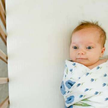 Little Unicorn Premium Crib Sheet | Breathable & Super-Soft Muslin Fabric (White)