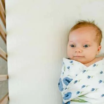 Little Unicorn Premium Crib Sheet | Breathable & Super-Soft Muslin Fabric (White)