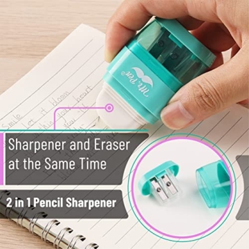 Mr. Pen Pencil Sharpener & Eraser, 4 Pack for All Ages