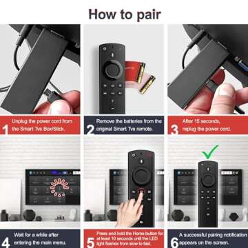 Replacement Voice Remote Control Fit for AMZ Smart TVs Stick(2nd Gen), Smart TVs Stick Lite, Smart TVs Stick 4K, Smart TVs 3rd Gen, Smart TVs Cube (1st Gen, 2nd Gen)