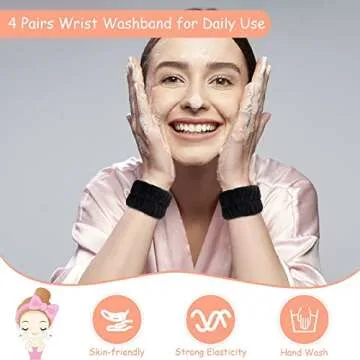 Wrist Spa Wash Band Set - 4 Pairs for Mess-Free Washing