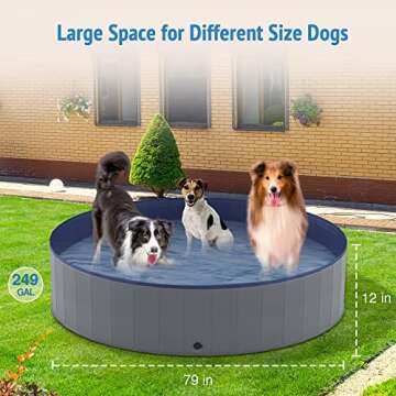 Niubya Foldable Dog Pool, Collapsible Hard Plastic Dog Swimming Pool, Portable Bath Tub for Pets Dog...