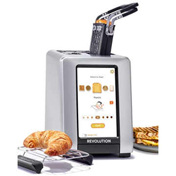 Revolution R270 High-Speed Touchscreen Toaster, 2-Slice Smart Toaster with Patented InstaGLO Technology, Warming Rack & Panini Press