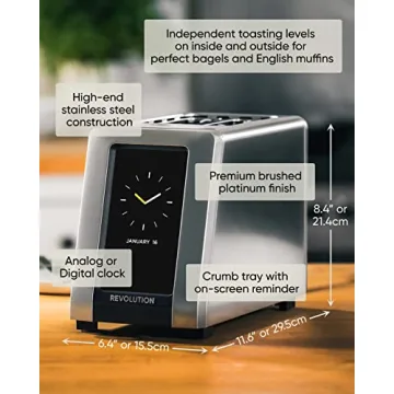Revolution R270 High-Speed Touchscreen Toaster, 2-Slice Smart Toaster with Patented InstaGLO Technology, Warming Rack & Panini Press