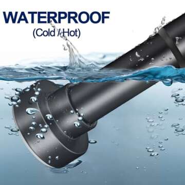 YNL Shower Curtain Rod, 34-82 Inches, Non-Slip, Never Rust, No Drill Tension Curtain Rod for Bathroom & Window, Stainless Steel Shower Rod, Matte Black