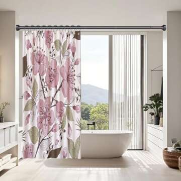 YNL Shower Curtain Rod, 34-82 Inches, Non-Slip, Never Rust, No Drill Tension Curtain Rod for Bathroom & Window, Stainless Steel Shower Rod, Matte Black