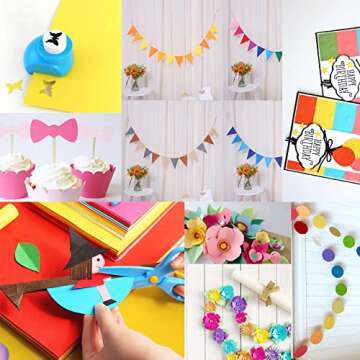 Livholic 96 Sheets Spectrum Colored Paper Assorted Color 120-250 GSM Corlorful Cardstock Paper for DIY Crafts Scrapbooking Background Layers, Kids Craft (96)