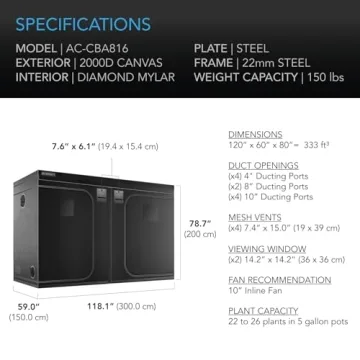 AC Infinity CLOUDLAB 816 Grow Tent for Indoor Hydroponics