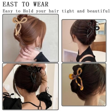Stylish Bow Hair Claw Clips - Elegant Hold for All Hair Types