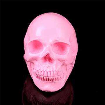 PTS Halloween Skulls Heads Halloween Head Decor Halloween Halloween Skeleton Bones Desktop Halloween Decor(Pink)
