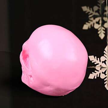 PTS Halloween Skulls Heads Halloween Head Decor Halloween Halloween Skeleton Bones Desktop Halloween Decor(Pink)