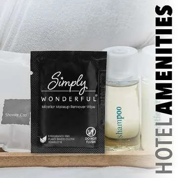 Simply Wonderful 100 Count Biodegradable Makeup Remover Wipes, Micellar Water, Plant-Based, Individually Wrapped, 5" x 7"