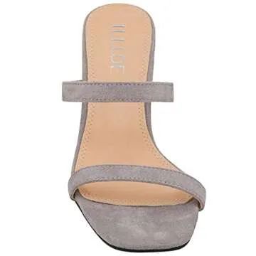 Stylish ILLUDE Women’s Block Heel Double Strap Sandal