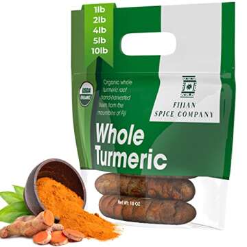 Fresh Organic Turmeric Root - 2 Lb Whole Raw Root by Fijian Spice Company