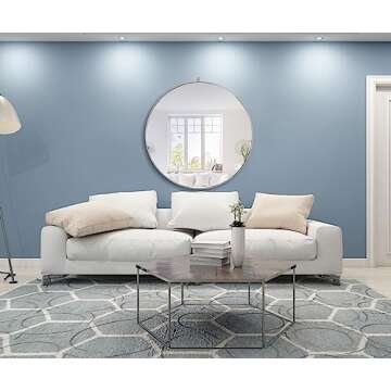 Elegant Decor Rowan 48" Round Metal Frame Hooked Mirror in Black