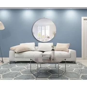 Elegant Decor Rowan 48" Round Metal Frame Hooked Mirror in Black