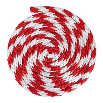 Extreme Max 3008.0151 Solid Braid MFP Utility Rope - 1/4" x 50', Red/White