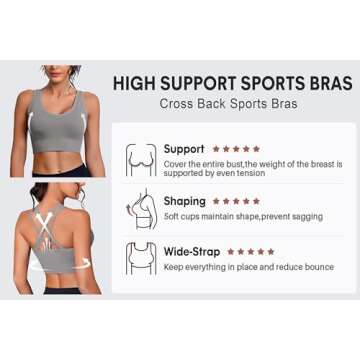 Sykooria Women's Sports Bra Stylish High Support Workout