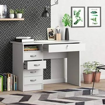 Tvilum Walden 5 Drawer Desk - Modern Scandinavian Style