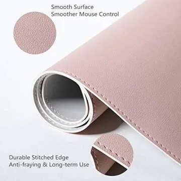 Soyan PU Leather Desk Mat, Multifunctional Desk Pad 31.5"x15.7" (Rose Gold)