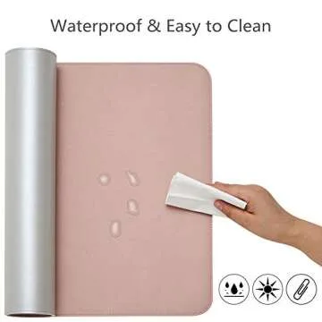 Soyan PU Leather Desk Mat, Multifunctional Desk Pad 31.5"x15.7" (Rose Gold)