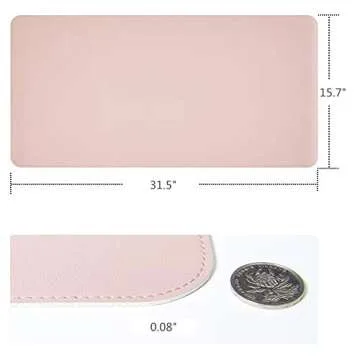 Soyan PU Leather Desk Mat, Multifunctional Desk Pad 31.5"x15.7" (Rose Gold)