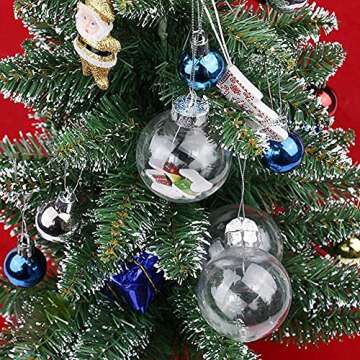 20 Pcs Clear Plastic Fillable Ornament Balls, Removable Top Clear Hanging Ornaments Ball, DIY Plastic Ornaments Round Balls, Perfect for Decoration On Christmas Trees, Wedding, Party (60 mm)