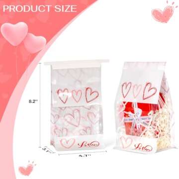 AISunGoo 28 Pcs Valentines Day Gift Bags With Tin Tie Lock for Kids Class Parties, Treat Bags for Va...