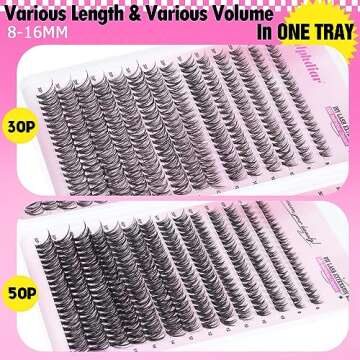 Lash Extension Kit 30D&50D Eyelash Extension Kit D Curl Lash Clusters Kit with Lash Bond and Seal 56...