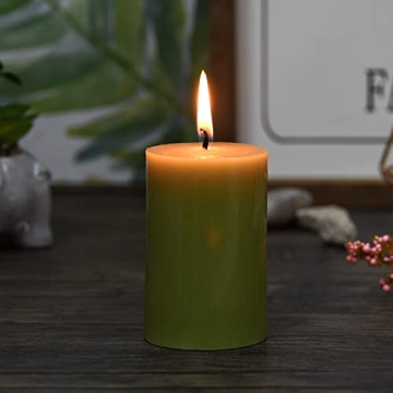 Jeco Sage Green Handpoured Pillar Candle for Home Decor