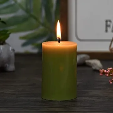 Jeco Sage Green Handpoured Pillar Candle for Home Decor