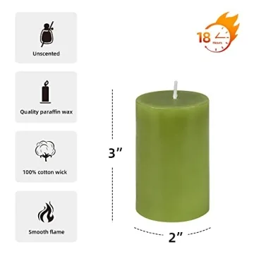 Jeco Sage Green Handpoured Pillar Candle for Home Decor
