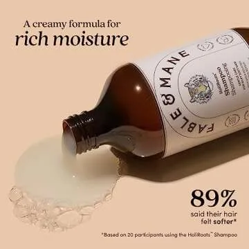 Fable and Mane HoliRoots Coconut Oil Shampoo for Women - Moisturizing, Hydrating, Clarifying for Dry, Damaged Hair - 8.5 FL oz